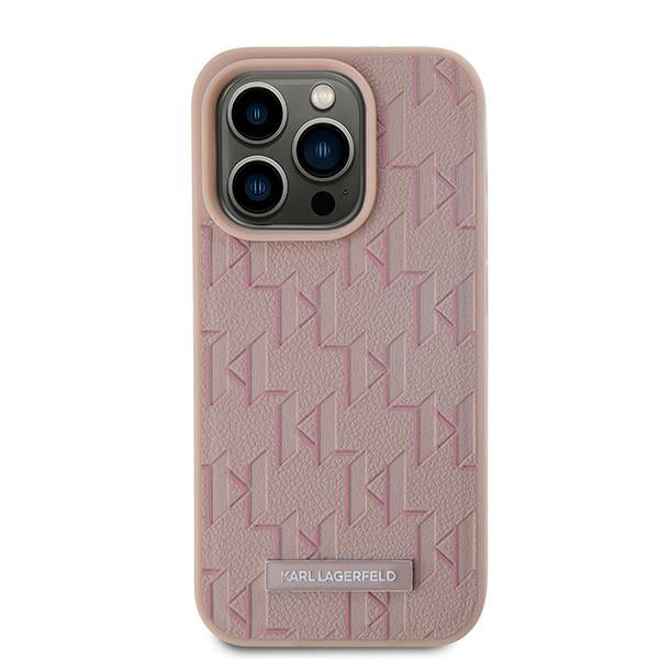 MagSafe futrola za Apple iPhone 15 Pro, Karl Lagerfeld, Monogram Metal Logo, Roza