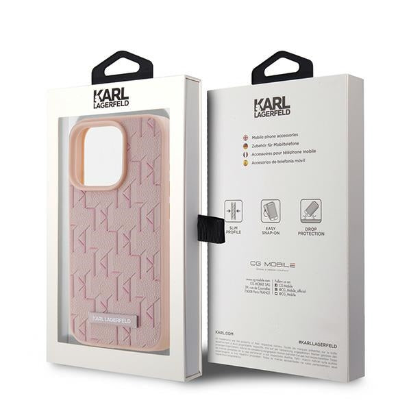 MagSafe futrola za Apple iPhone 15 Pro, Karl Lagerfeld, Monogram Metal Logo, Roza