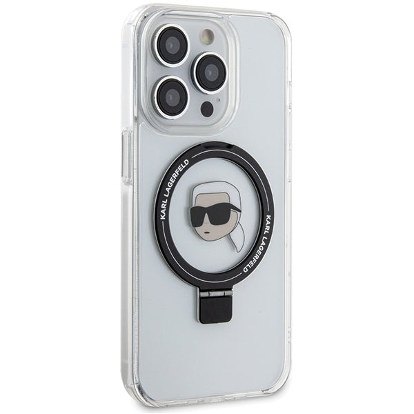 Futrola MagSafe za Apple iPhone 15 Pro, Karl Lagerfeld, Ring Stand Karl's Head, Bijela