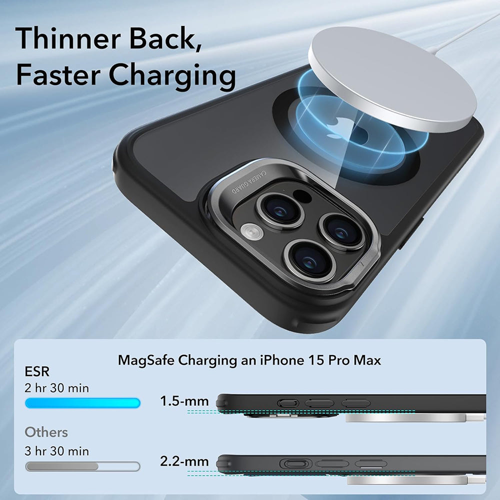 Futrola MagSafe za Apple iPhone 15 Pro Max, ESR, Classic Hybrid Kickstand, Crno Prozirna