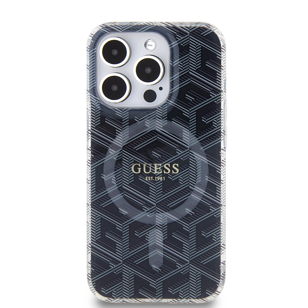 MagSafe futrola za Apple iPhone 15 Pro Max, Guess, IML Gcube, Crna