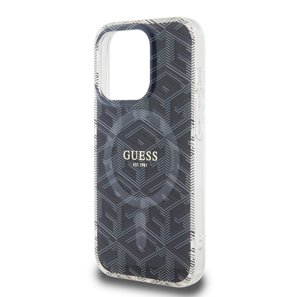 MagSafe futrola za Apple iPhone 15 Pro Max, Guess, IML Gcube, Crna