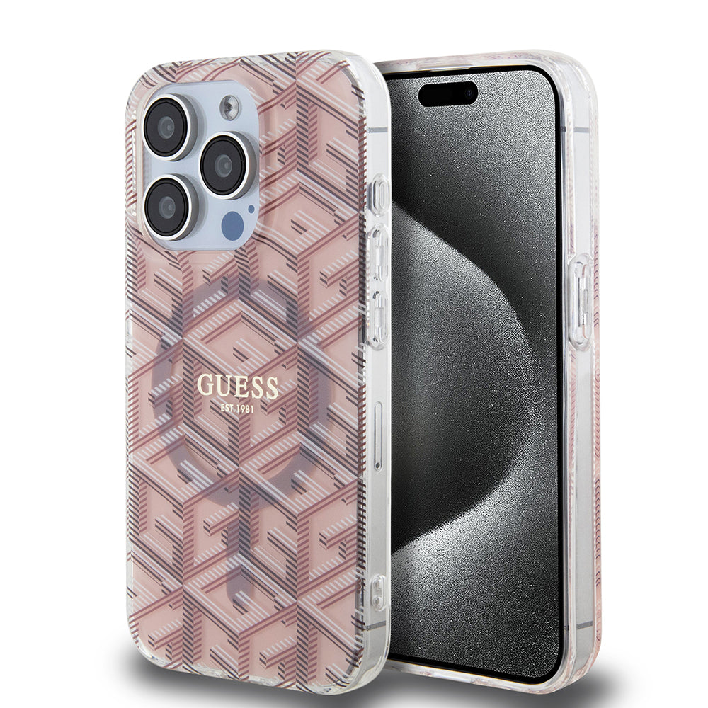 MagSafe futrola za Apple iPhone 15 Pro Max, Guess, IML Gcube, Roza