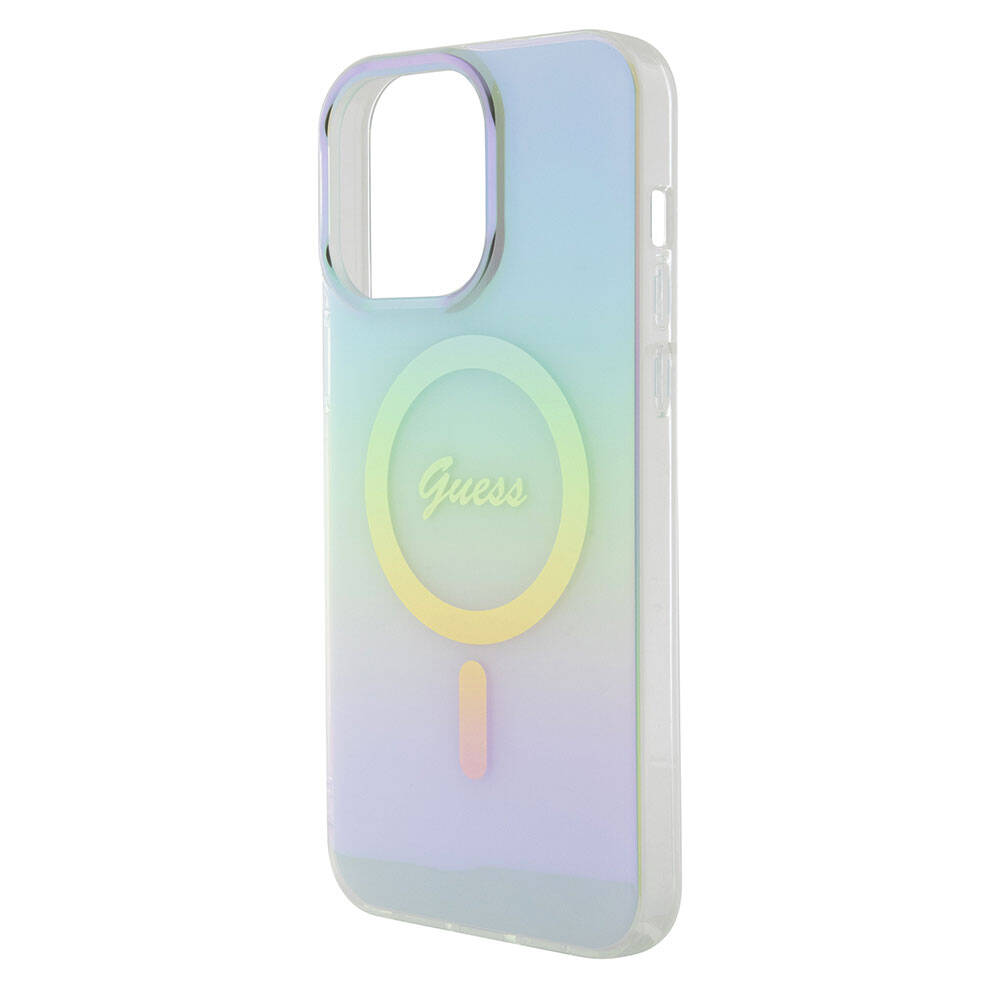 Futrola MagSafe za Apple iPhone 15 Pro Max, Guess, IML Iridescent, Tirkizna