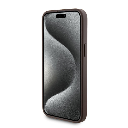 Husa MagSafe za Apple iPhone 15 Pro Max, Guess, Powerbank 4G Metal Logo, Smeđa