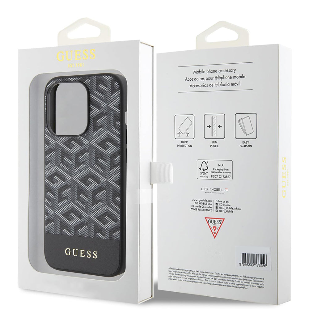 MagSafe futrola za Apple iPhone 15 Pro Max, Guess, PU G Cube, Crna
