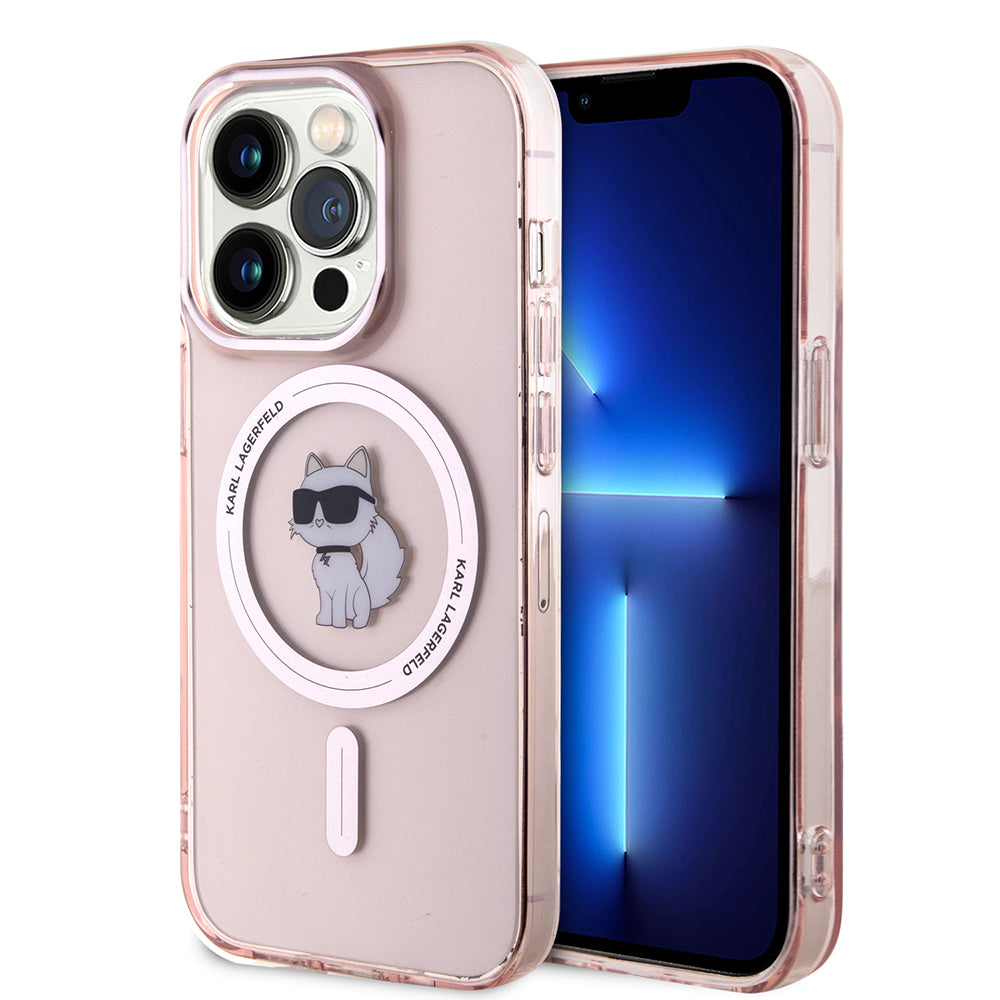 Futrola MagSafe za Apple iPhone 15 Pro Max, Karl Lagerfeld, IML Choupette, Roza