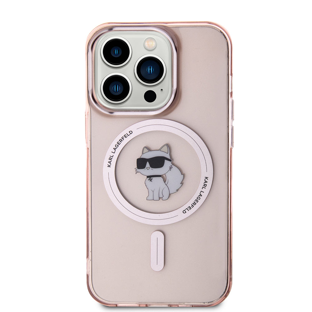 Futrola MagSafe za Apple iPhone 15 Pro Max, Karl Lagerfeld, IML Choupette, Roza
