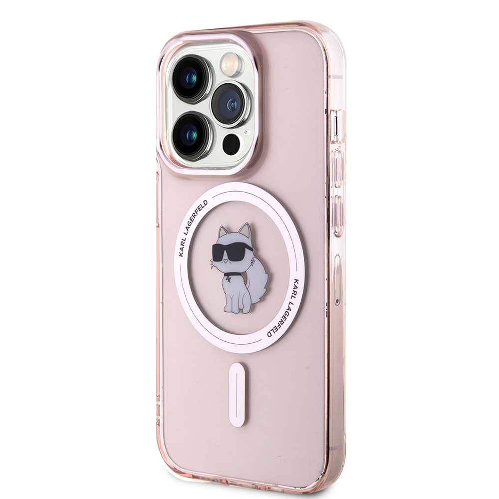 Futrola MagSafe za Apple iPhone 15 Pro Max, Karl Lagerfeld, IML Choupette, Roza