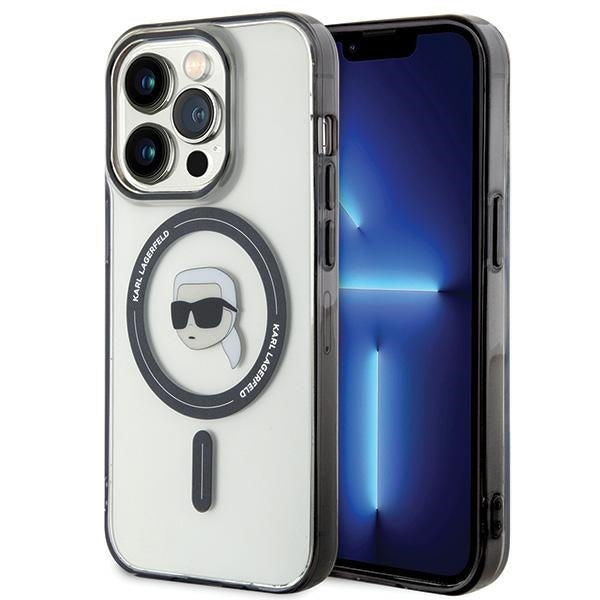 Futrola MagSafe za Apple iPhone 15 Pro Max, Karl Lagerfeld, IML Karl's Head, Prozirna