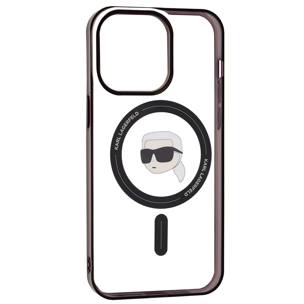 Futrola MagSafe za Apple iPhone 15 Pro Max, Karl Lagerfeld, IML Karl's Head, Prozirna