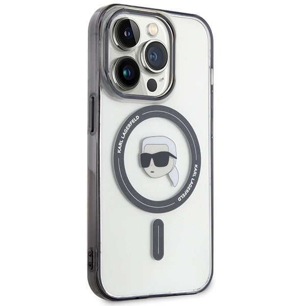 Futrola MagSafe za Apple iPhone 15 Pro Max, Karl Lagerfeld, IML Karl's Head, Prozirna