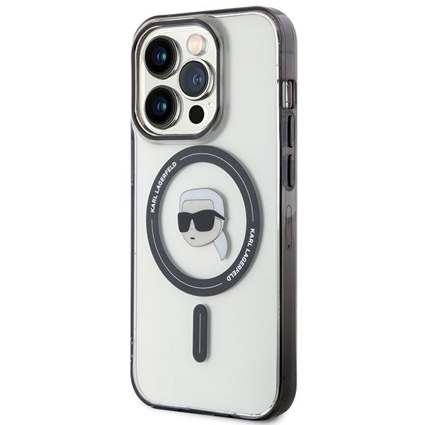 Futrola MagSafe za Apple iPhone 15 Pro Max, Karl Lagerfeld, IML Karl's Head, Prozirna