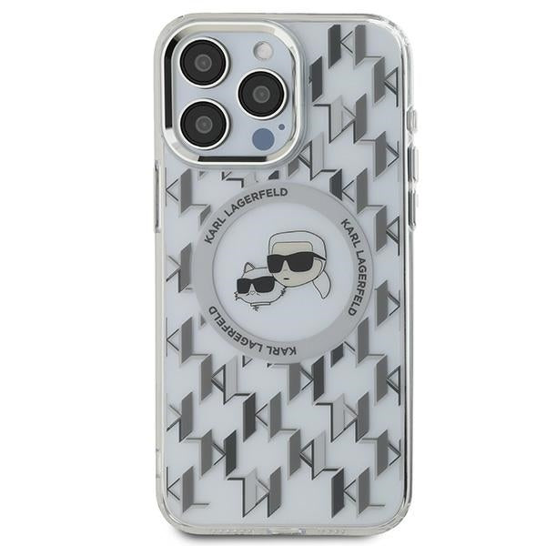 Futrola MagSafe za Apple iPhone 15 Pro Max, Karl Lagerfeld, IML Monogram Karl & Choupette's Heads, Prozirna