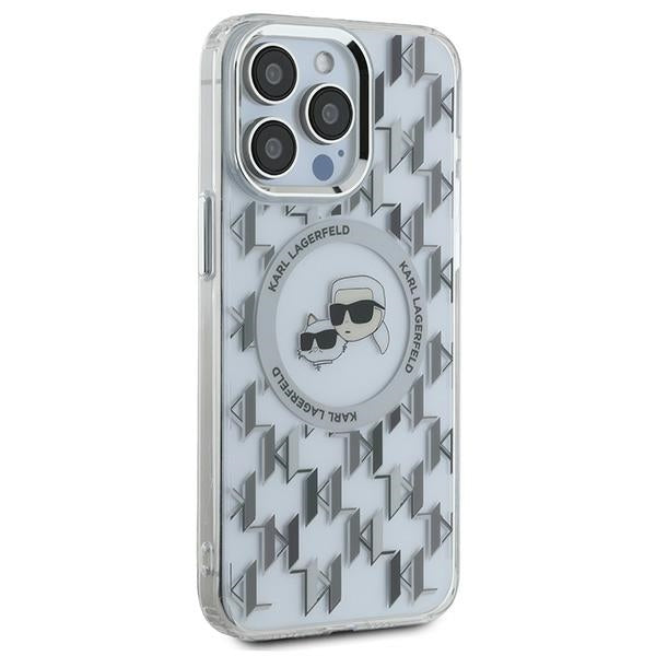 Futrola MagSafe za Apple iPhone 15 Pro Max, Karl Lagerfeld, IML Monogram Karl & Choupette's Heads, Prozirna
