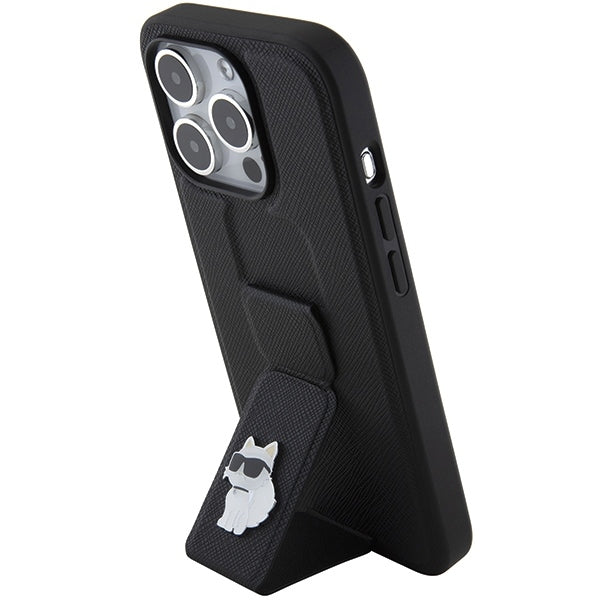MagSafe futrola za Apple iPhone 15 Pro Max, Karl Lagerfeld, Saffiano Gripstand Choupette, Crna