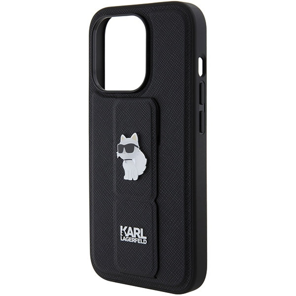 MagSafe futrola za Apple iPhone 15 Pro Max, Karl Lagerfeld, Saffiano Gripstand Choupette, Crna