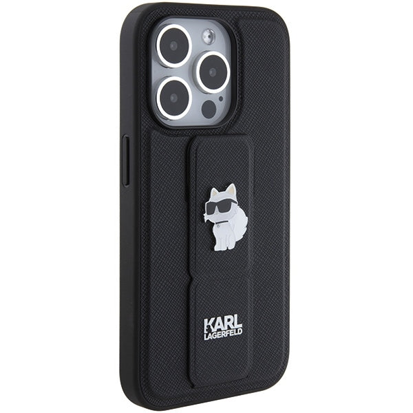 MagSafe futrola za Apple iPhone 15 Pro Max, Karl Lagerfeld, Saffiano Gripstand Choupette, Crna