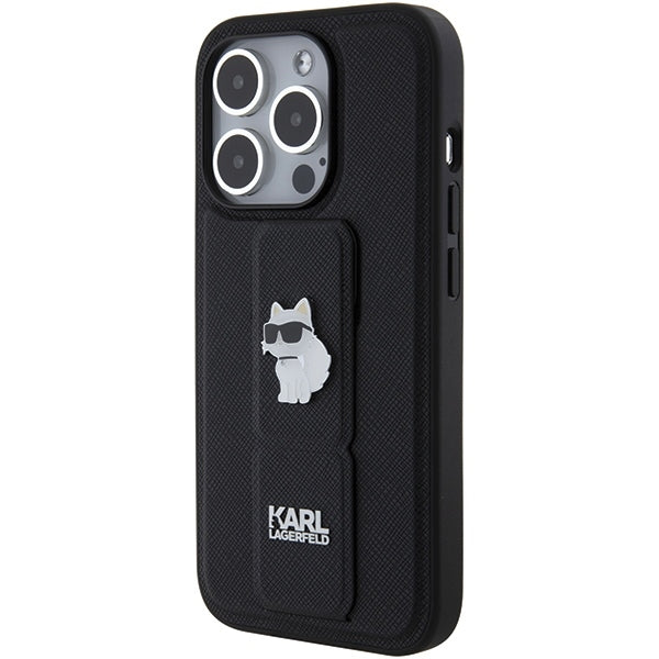 MagSafe futrola za Apple iPhone 15 Pro Max, Karl Lagerfeld, Saffiano Gripstand Choupette, Crna