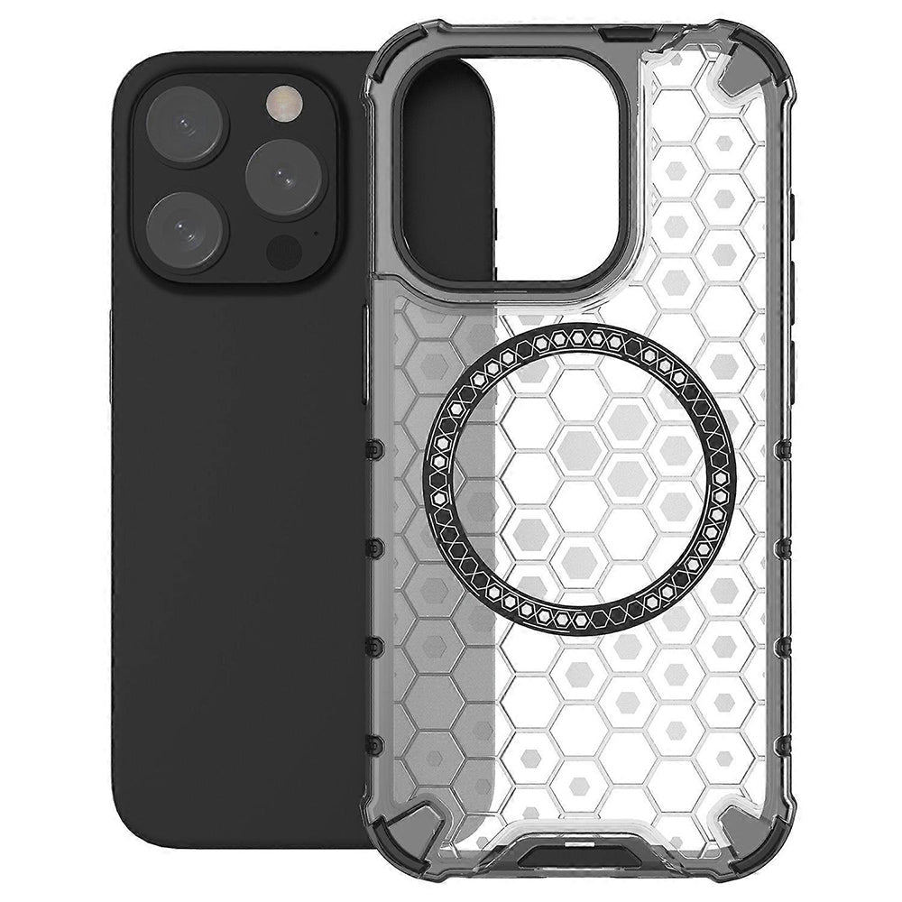 MagSafe maska za Apple iPhone 15 Pro, Techsuit, HoneyComb Shield, Bijela