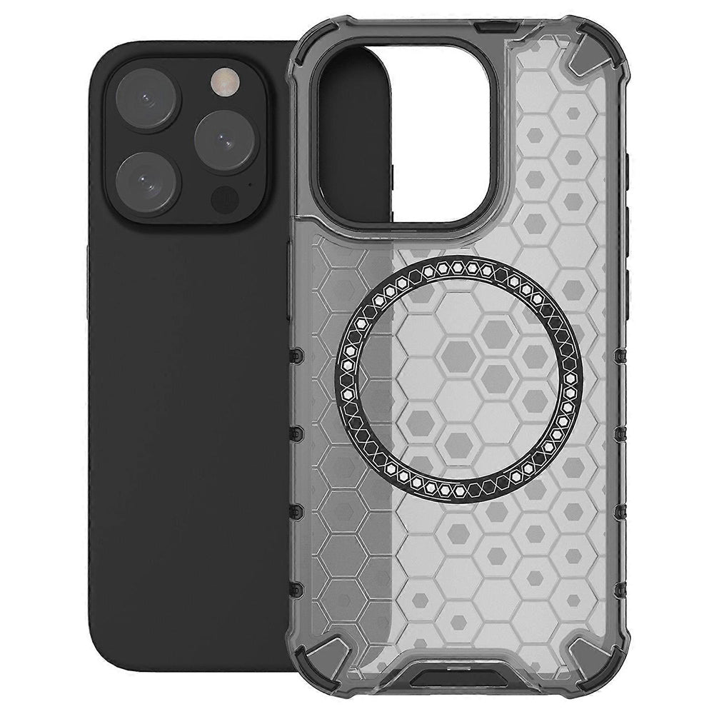 MagSafe futrola za Apple iPhone 15 Pro, Techsuit, HoneyComb Shield, Crna