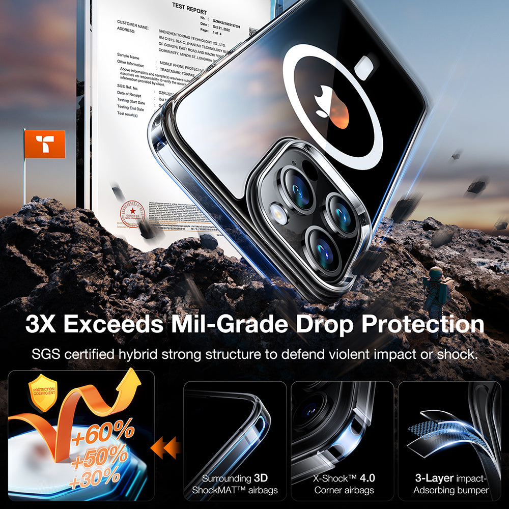 MagSafe futrola za Apple iPhone 15 Pro, Torras, Diamond, Prozirna