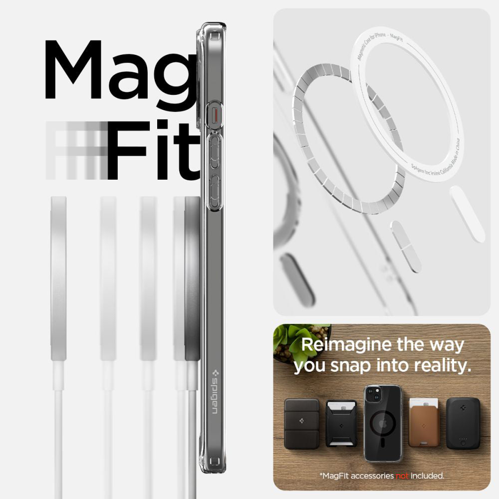 Futrola MagSafe za Apple iPhone 15, Spigen, Ultra Hybrid, Crna ACS06803