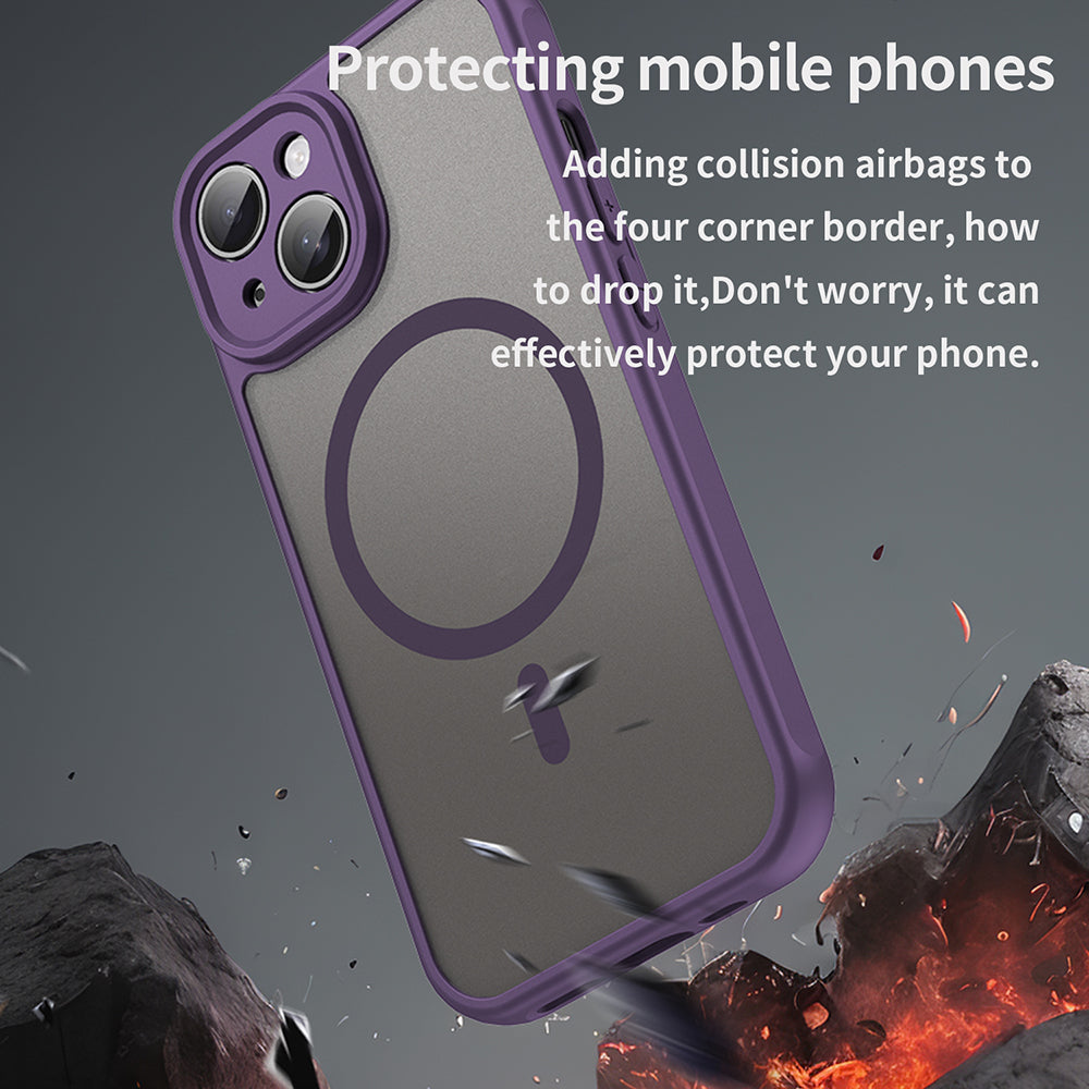 MagSafe maska za Apple iPhone 15, Techsuit, HaloFrost II, Ljubičasta