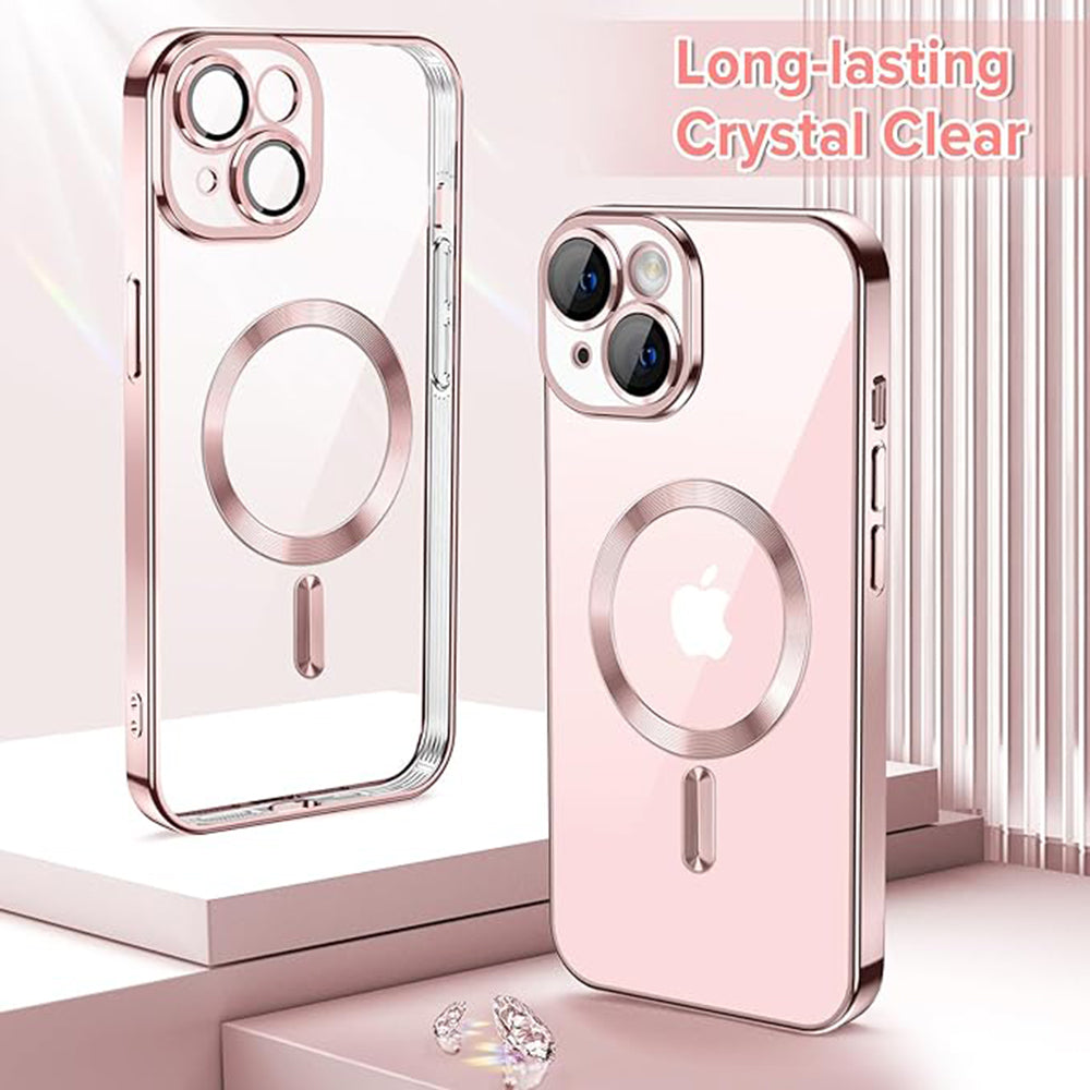 MagSafe futrola za Apple iPhone 15, Techsuit, Luxury Crystal, Roza
