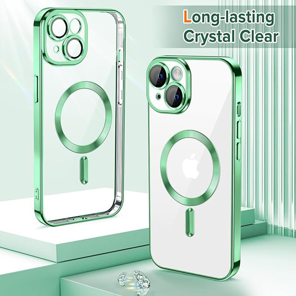 MagSafe futrola za Apple iPhone 15, Techsuit, Luxury Crystal, Svijetlo Zelena