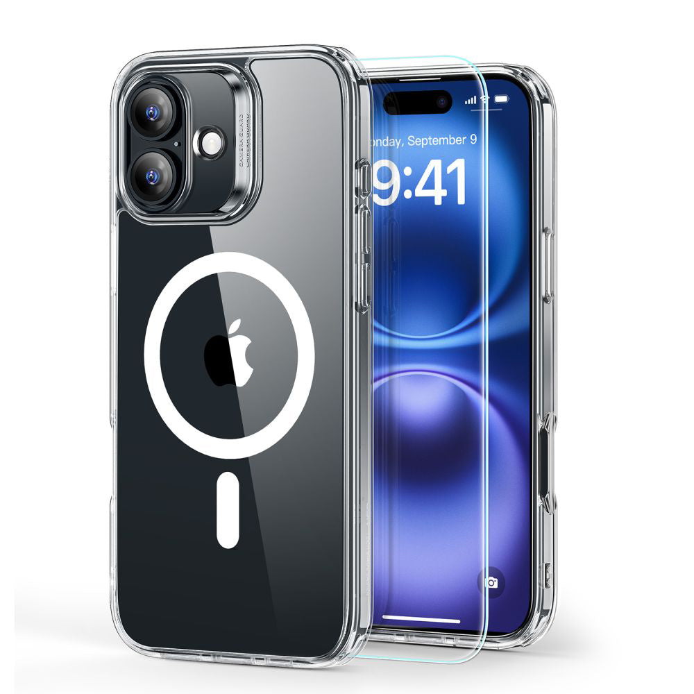 MagSafe futrola za Apple iPhone 16, ESR, Classic Hybrid sa zaštitom za ekran, Prozirna
