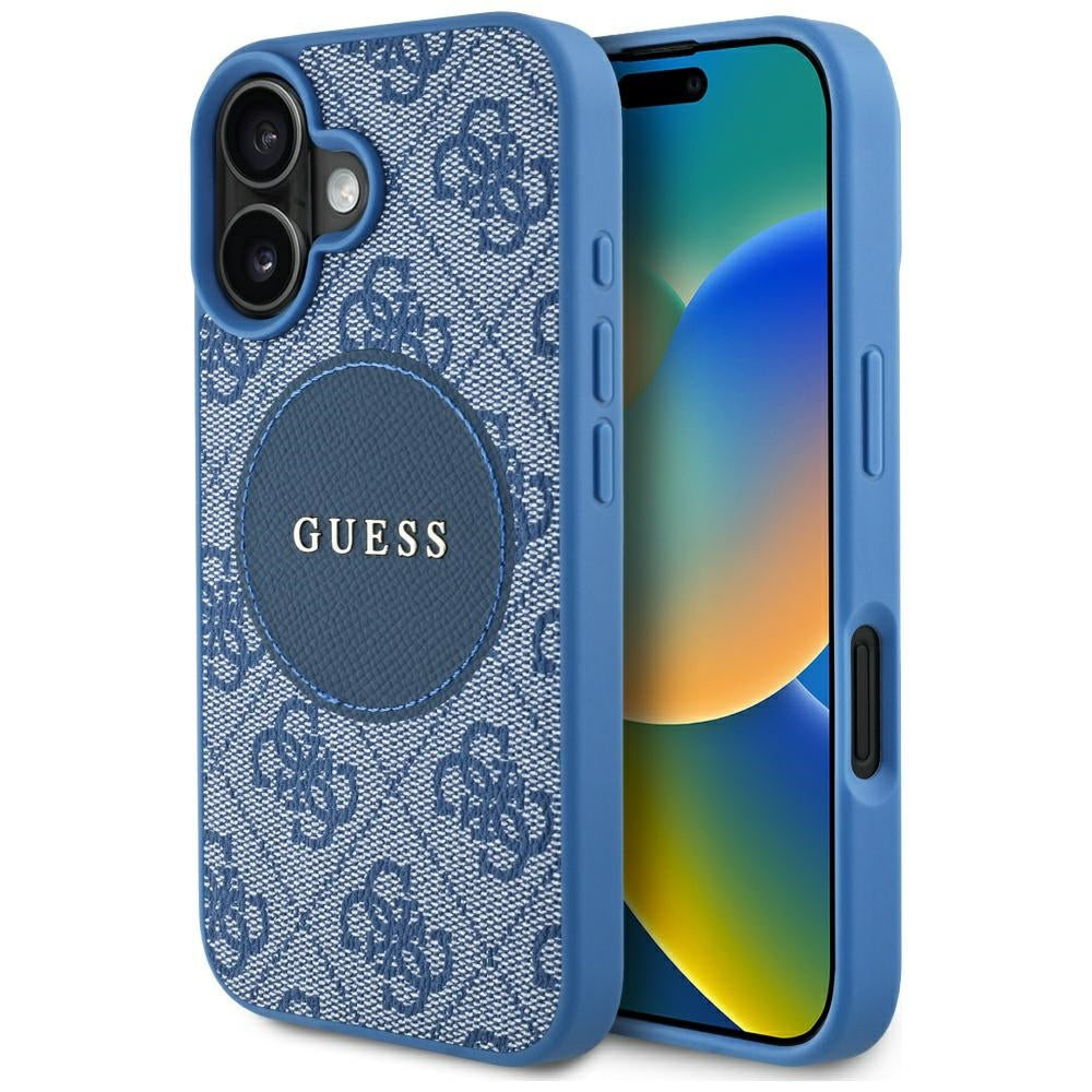 MagSafe futrola za Apple iPhone 16, Guess, 4G Circle Classic Logo, Plava
