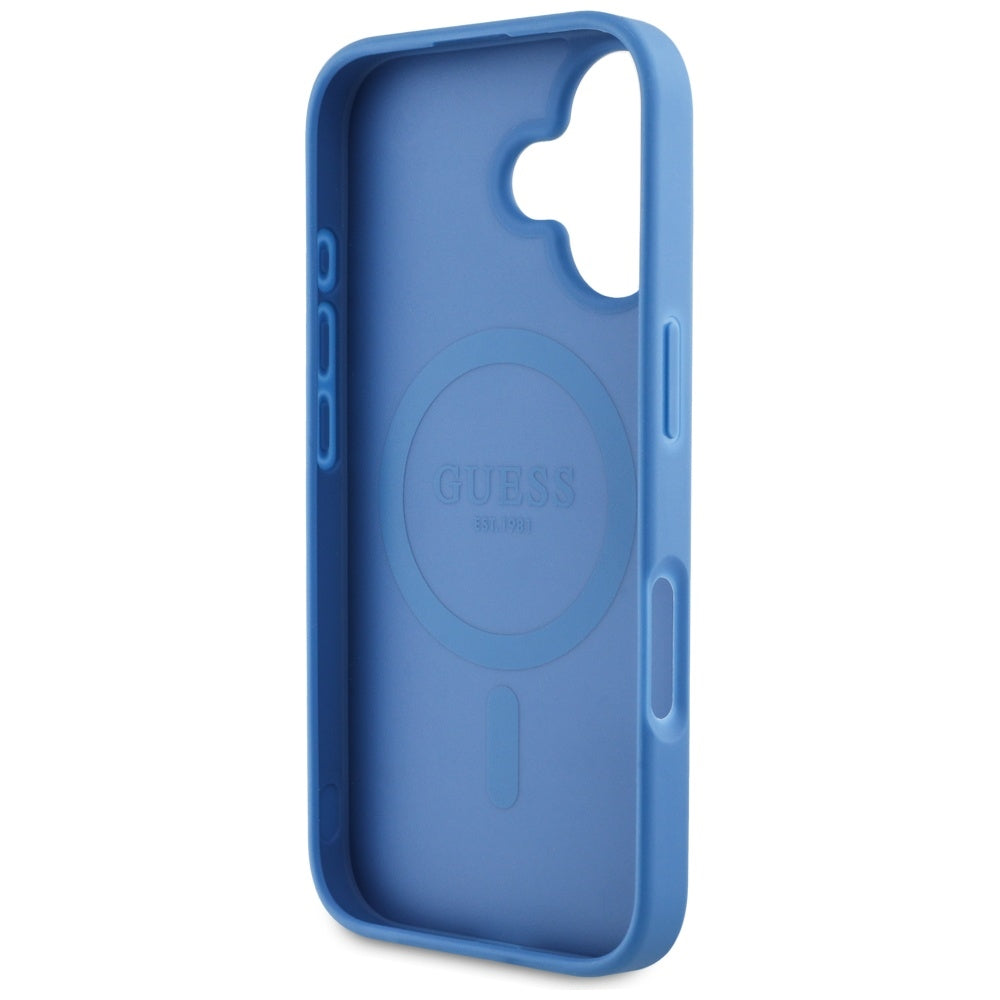 MagSafe futrola za Apple iPhone 16, Guess, 4G Circle Classic Logo, Plava