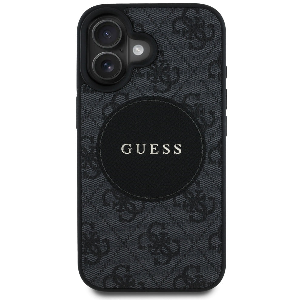 MagSafe futrola za Apple iPhone 16, Guess, 4G Circle Classic Logo, Crna