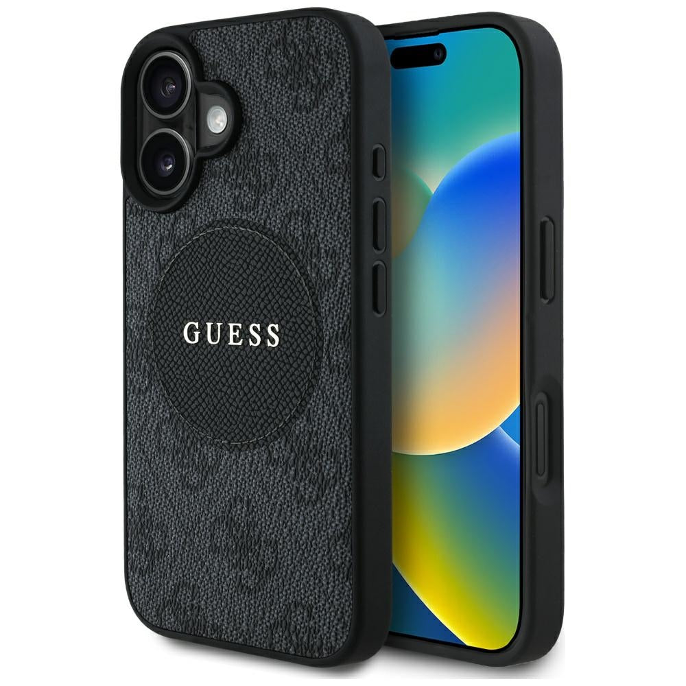 MagSafe futrola za Apple iPhone 16, Guess, 4G Circle Classic Logo, Crna