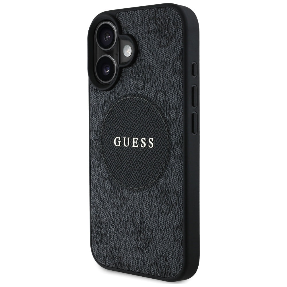 MagSafe futrola za Apple iPhone 16, Guess, 4G Circle Classic Logo, Crna