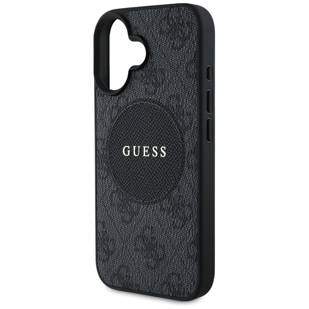 MagSafe futrola za Apple iPhone 16, Guess, 4G Circle Classic Logo, Crna