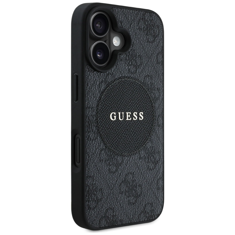 MagSafe futrola za Apple iPhone 16, Guess, 4G Circle Classic Logo, Crna