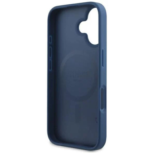 MagSafe futrola za Apple iPhone 16, Guess, 4G Printed Stripes, Plava