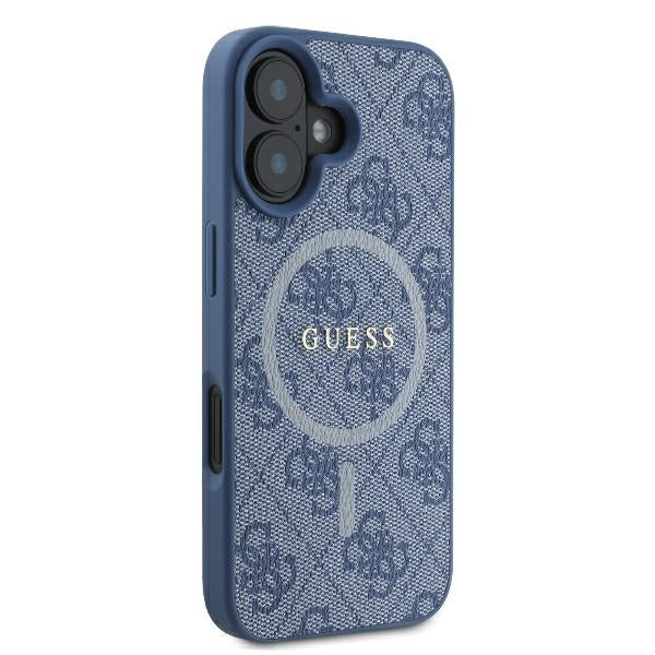 MagSafe futrola za Apple iPhone 16, Guess, 4G Ring Classic Logo, Plava