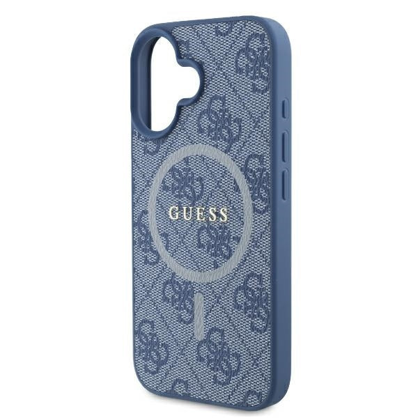 MagSafe futrola za Apple iPhone 16, Guess, 4G Ring Classic Logo, Plava