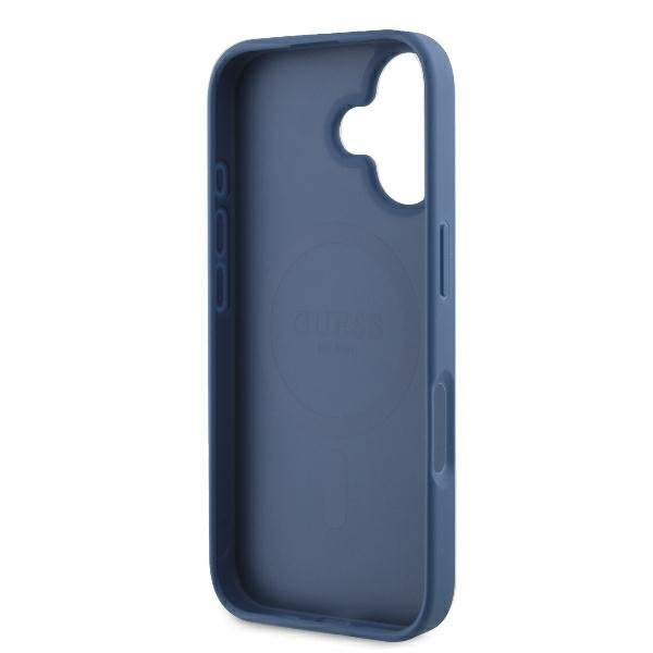 MagSafe futrola za Apple iPhone 16, Guess, 4G Ring Classic Logo, Plava