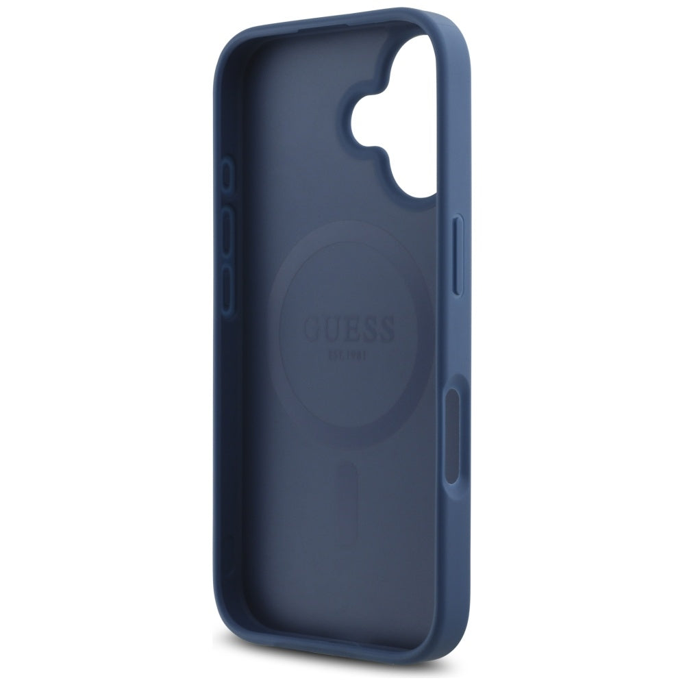 MagSafe torbica za Apple iPhone 16, Guess, 4G Small and Classic Logo, Plava