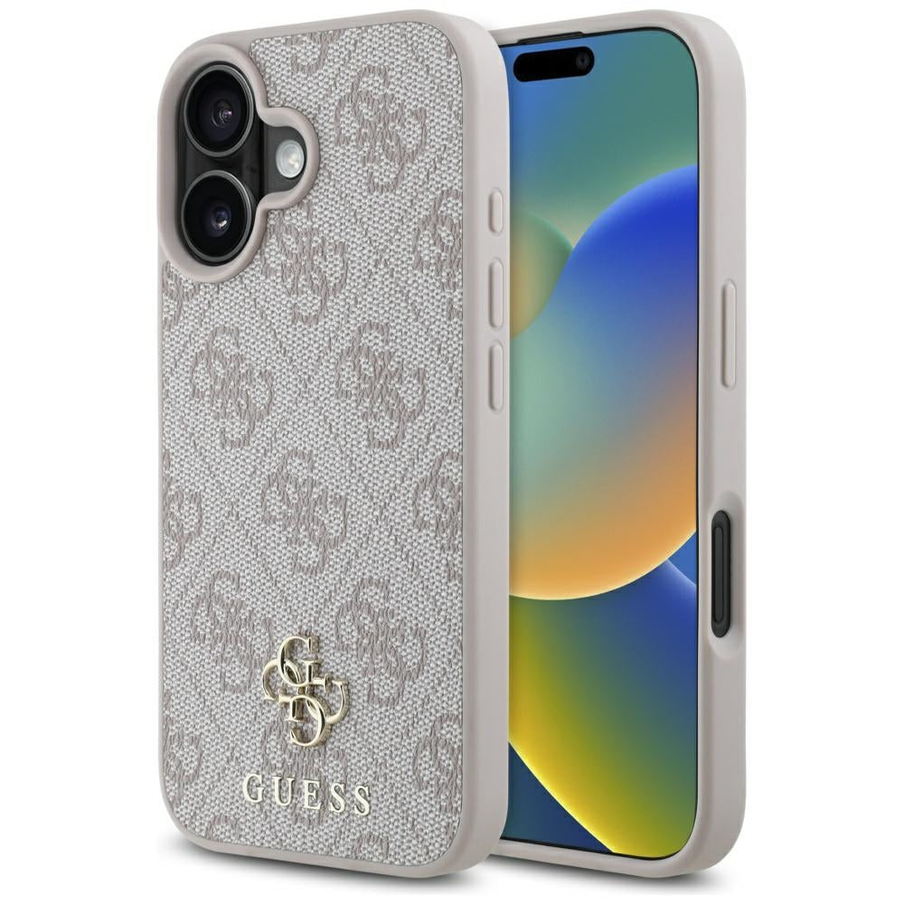 MagSafe futrola za Apple iPhone 16, Guess, 4G Small and Classic Logo, Roza