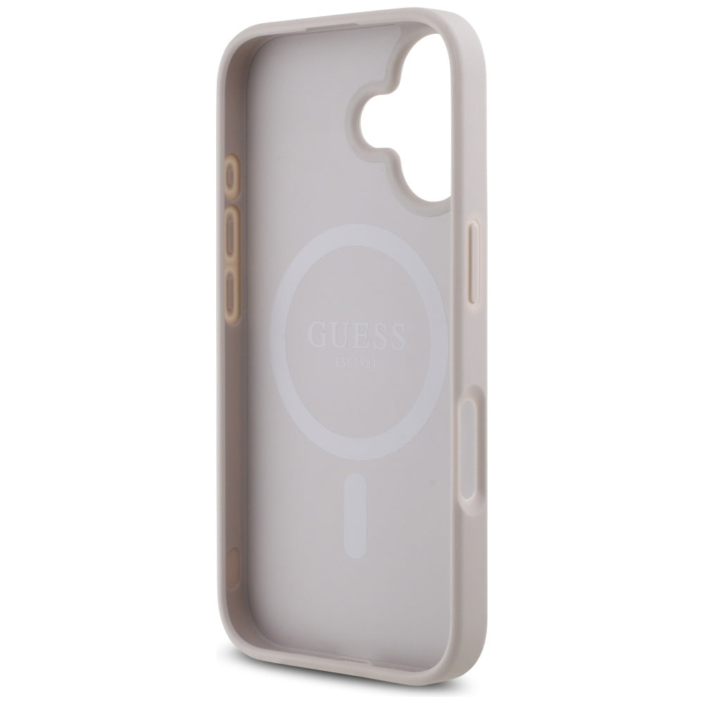 MagSafe futrola za Apple iPhone 16, Guess, 4G Small and Classic Logo, Roza