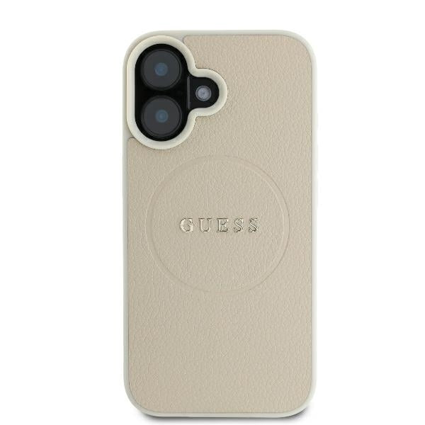 MagSafe futrola za Apple iPhone 16, Guess, Grained Gold Ring, Bež