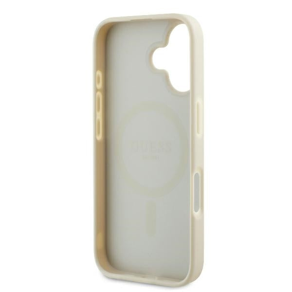MagSafe futrola za Apple iPhone 16, Guess, Grained Gold Ring, Bež