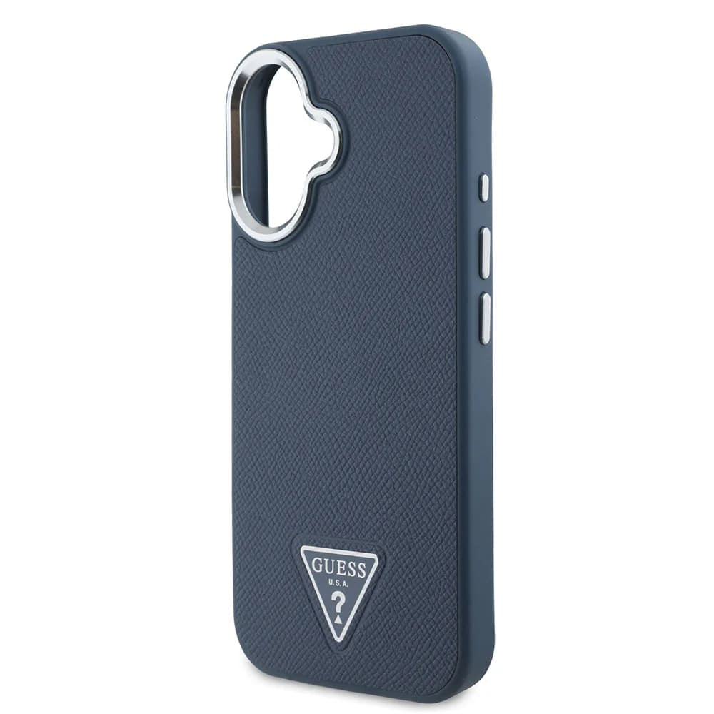 MagSafe futrola za Apple iPhone 16, Guess, Grained Triangle Logo, Crna