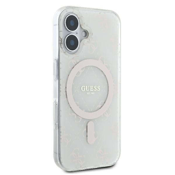 MagSafe futrola za Apple iPhone 16, Guess, IML 4G Background, Bijela