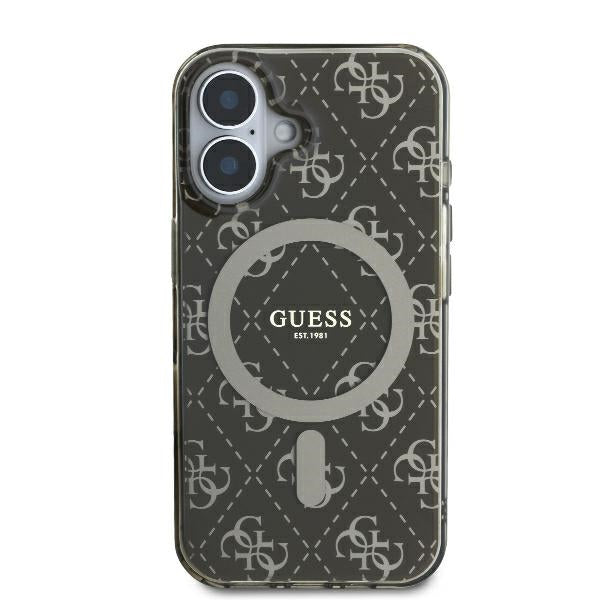 Futrola MagSafe za Apple iPhone 16, Guess, IML 4G Background, Smeđa